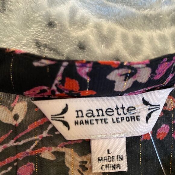 Nanette Lepore floral sheer long sleeve button down blouse w/ cami NWT - Picture 8 of 12
